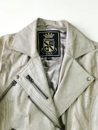 Chaqueta Piel Blanco Talla L/40