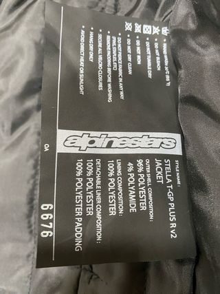 Chaqueta Moto Alpinestars Negra