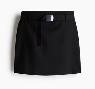 Falda H&M negra con cinturón talla M