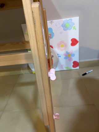 Escritorio y silla madera blanco altura regulable