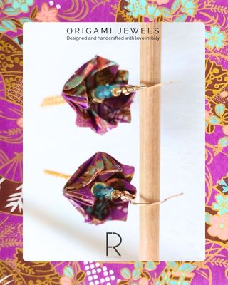 Orecchini Origami Fiore di Loto fatti a mano