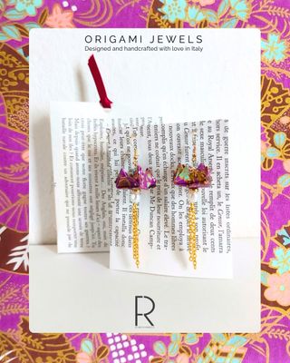 Orecchini Origami Fiore di Loto fatti a mano