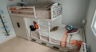 Litera tren con armario y 4 cajones