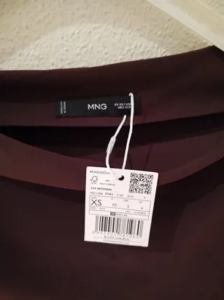 Blusa asimétrica Mango marrón Talla XS nueva