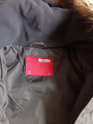 Plumífero largo Bershka negro