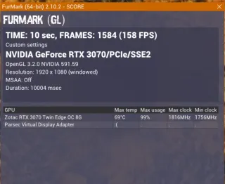 Zotac RTX 3070 Twin Edge