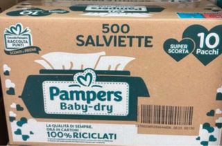 10 pacchi salviette Pampers Baby-dry