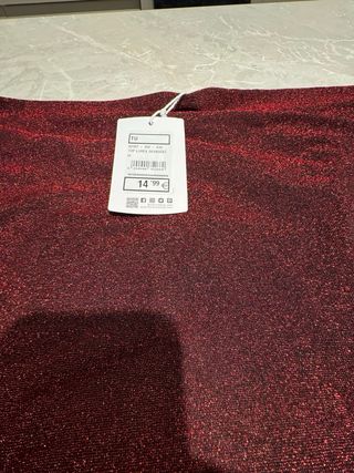 Top fiesta lentejuelas rojo