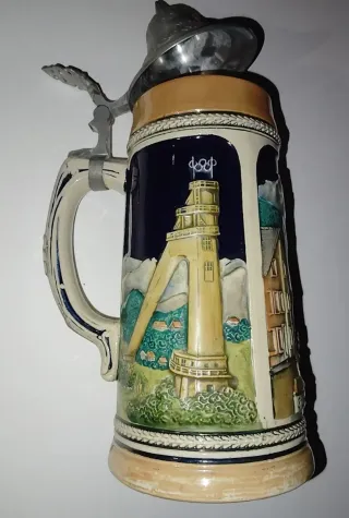 Jarra Cerveza de Cerámica y Zinc