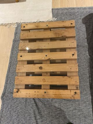 Oferta! Mesa centro palets madera cristal ruedas