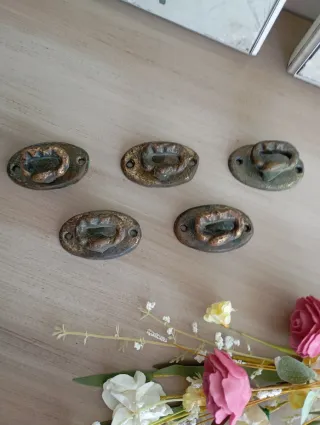 Conjunto de 5 tiradores antiguos