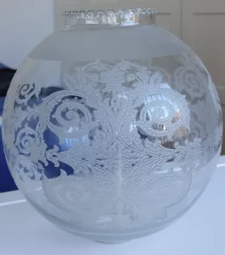 Tulipa grande lámpara vidrio serigrafiado ácido