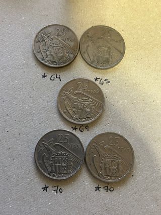 Moneda 25 Pesetas 1957 Estrella 64