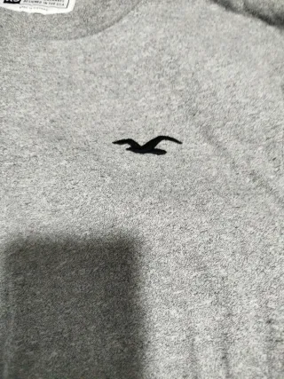 Camiseta Hollister gris manga larga