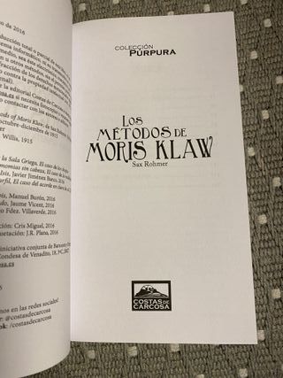 Los métodos de Moris Klaw - Sax Rohmer