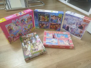 Pack 5 Puzzles Infantiles Disney Barbie Frozen Ala