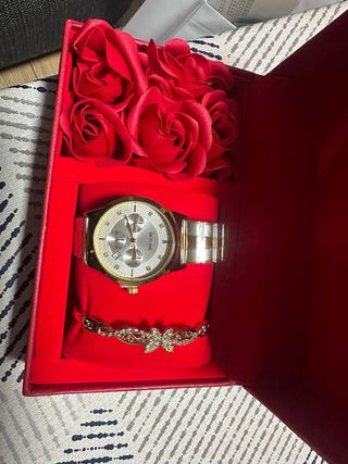 Conjunto Reloj Mujer Skyline Oro/Plata