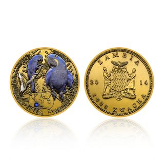 "ZAMBIA" COLECCION DE 12 MONEDAS BAÑADAS EN ORO