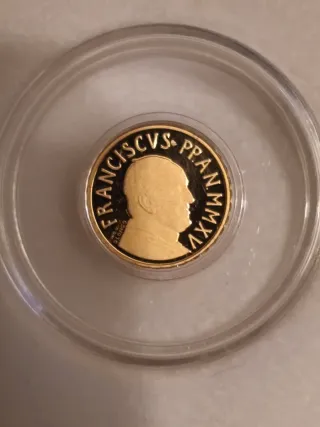 Moneda Oro Vaticano 10 Euro Papa Francisco 2015