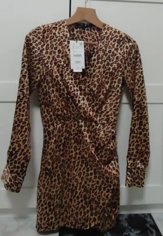 Vestido Zara Animal Print Talla S