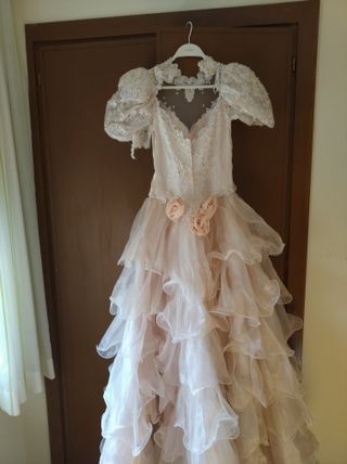 Vestido de Novia Talla 40 Rosa y Blanco