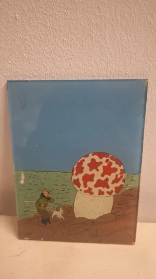 Pintura sobre cristal Tintín.