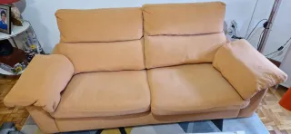 Sofá 3 plazas naranja tela