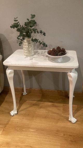 Mesa auxiliar vintage blanca