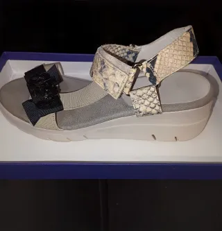 Sandalias Hispanitas Cuña Beige/Gris