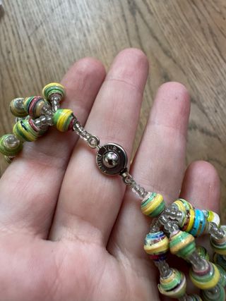 Collana lunga perline carta multicolor