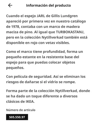 Espejo IKEA Madera Cuadrado