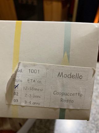 Vestito di carnevale cappuccetto rosso per bimba