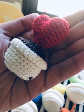 Set 7 portachiavi cactus uncinetto colorati