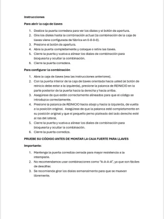 Caja seguridad llavero con combinación NUEVA