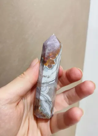 Torre cristallo di ametista e agata