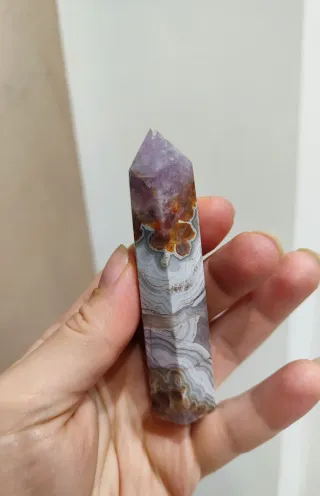 Torre cristallo di ametista e agata