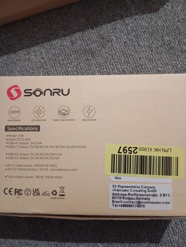 SONRU Cargador Coche 7 en 1