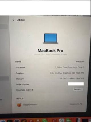 MacBook Pro 13 2017 Touch Bar i5 16GB