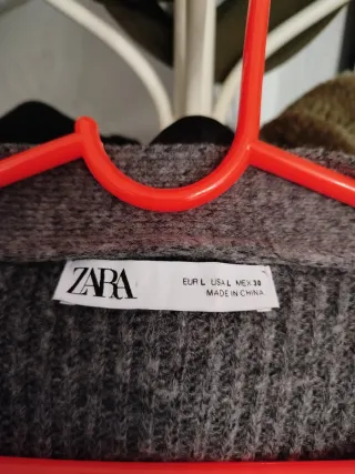 Cárdigan Zara Lana Gris