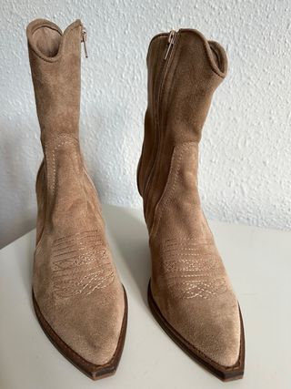 Botines camel imitación piel