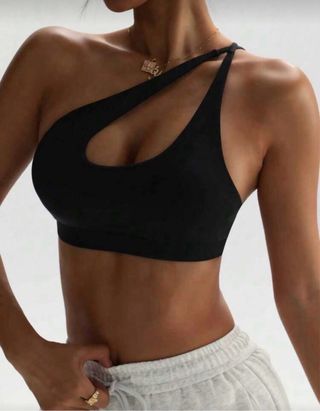 Sujetador deportivo asimétrico negro
