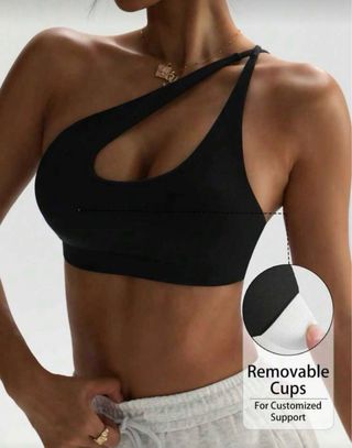 Sujetador deportivo asimétrico negro
