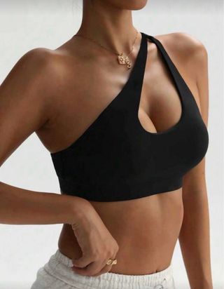 Sujetador deportivo asimétrico negro