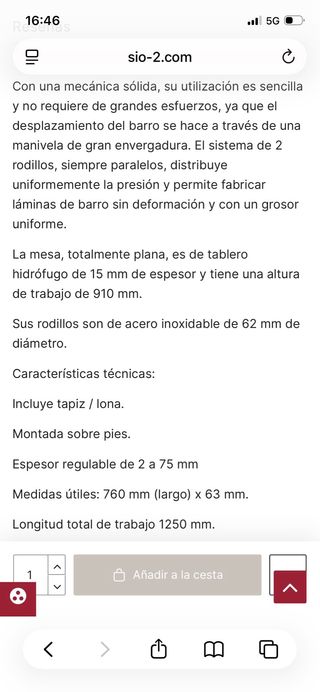 Laminadora de cerámica con mesa