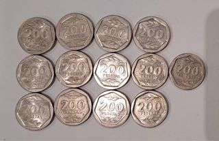 Lote 13 monedas 200 pesetas 1986, 1987 y 1988