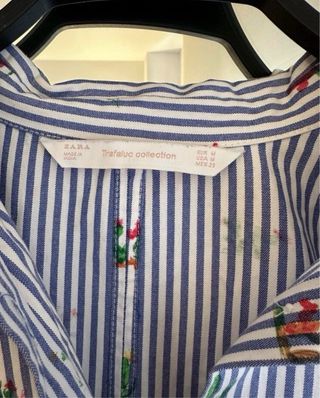 Camisa Zara Rayas Cactus Multicolor