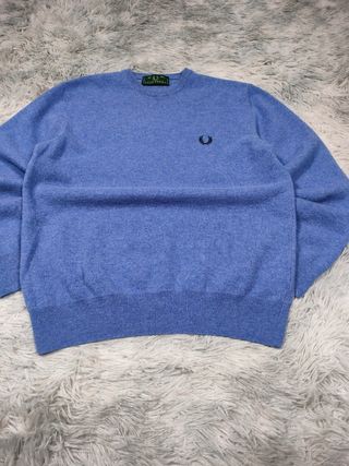 Fred Perry Jersey Clásico Lana Mujer Azul Cuello A