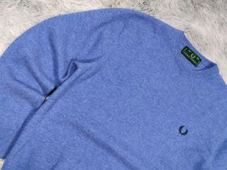 Fred Perry Jersey Clásico Lana Mujer Azul Cuello A