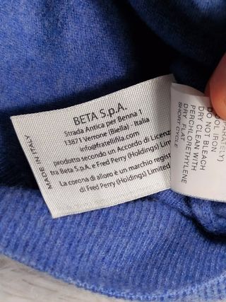 Fred Perry Jersey Clásico Lana Mujer Azul Cuello A