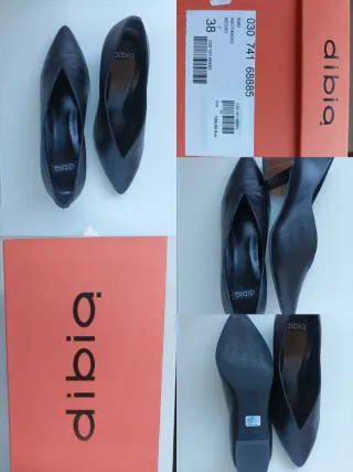 Zapatos Dibia Piel Elegantes Talla 38 Negros